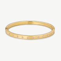 Gold Slim Pink Eternity Bangle