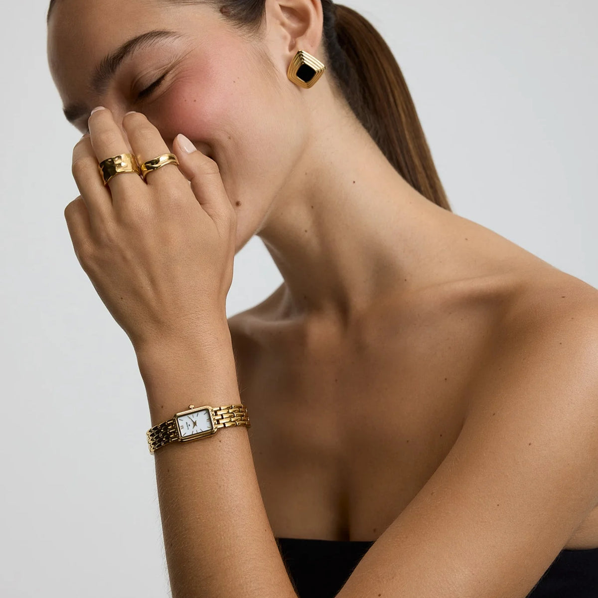 D.LOUISE Classic Gold Linked Watch