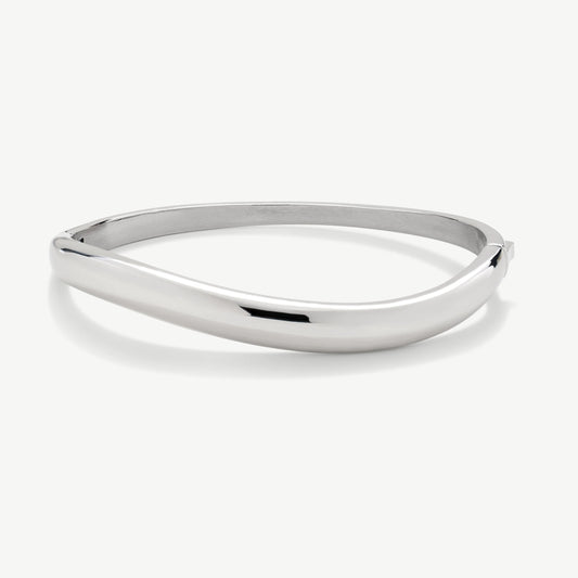 Silver Classic Wave Bangle