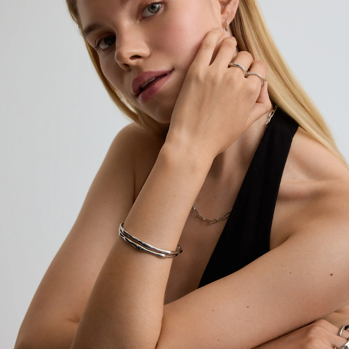 Silver Bamboo Bangle