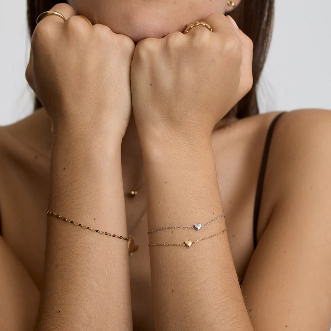 D.LOUISE Silver Mini Heart Bracelet