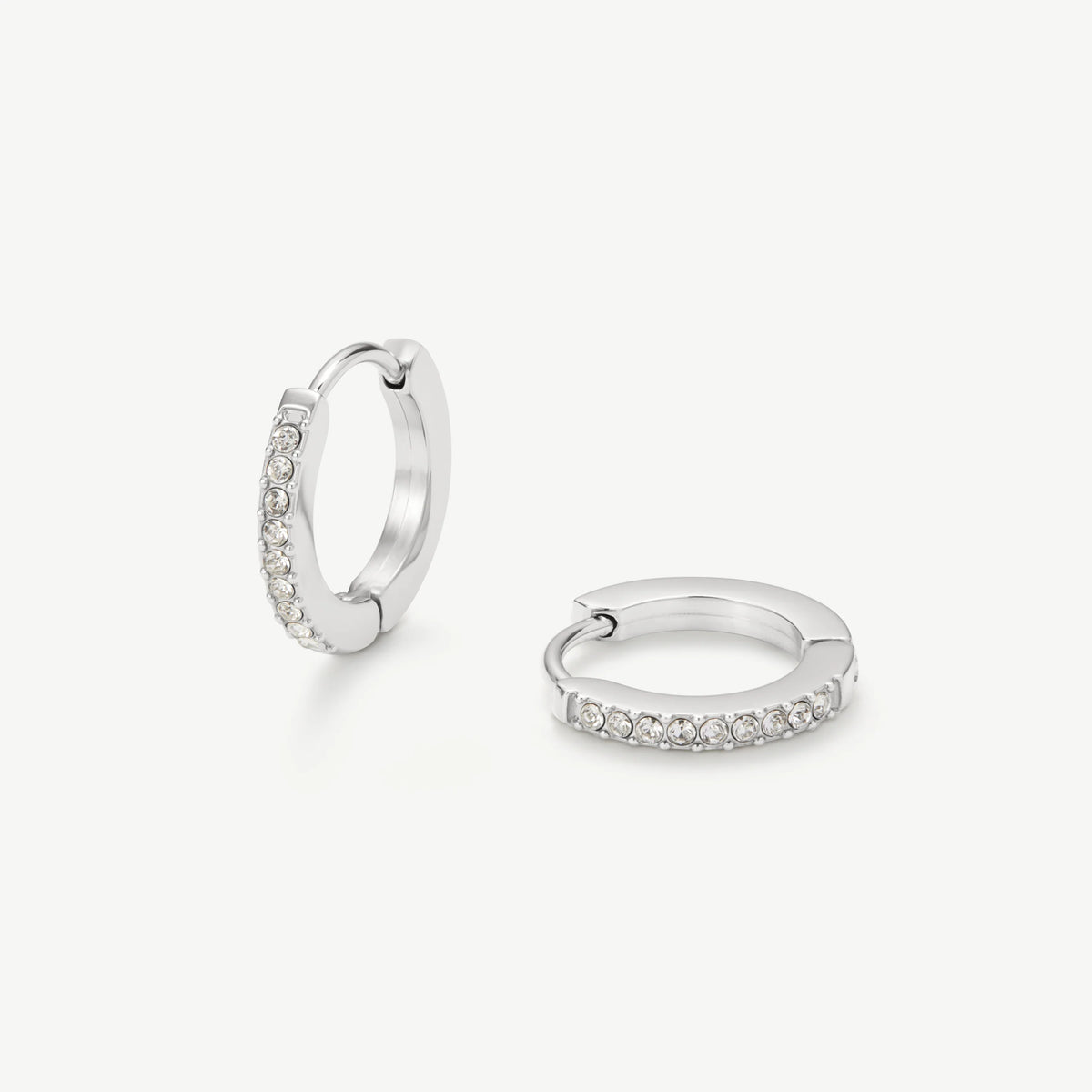 D.LOUISE Silver Tennis Huggie Hoop Earrings