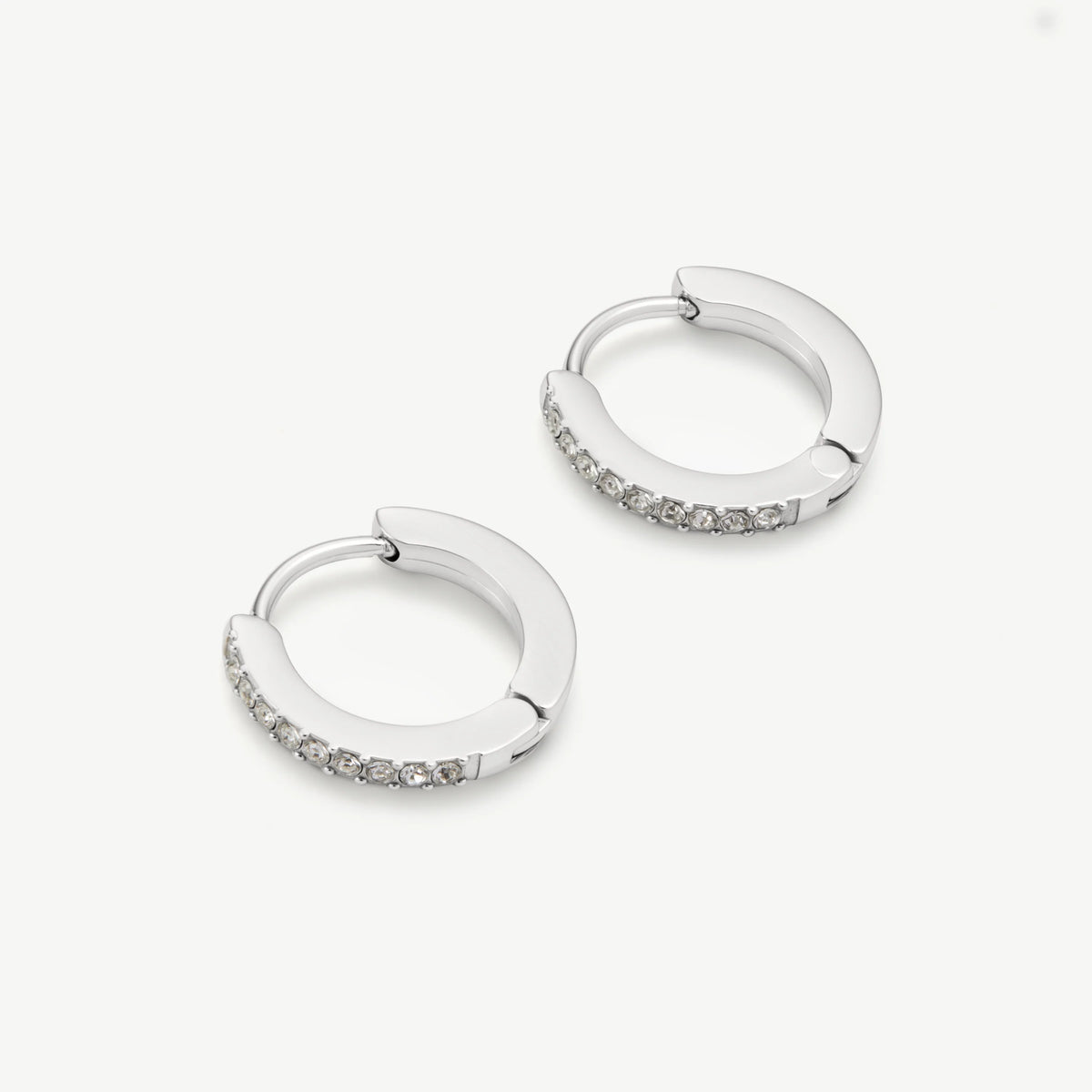 D.LOUISE Silver Tennis Huggie Hoop Earrings