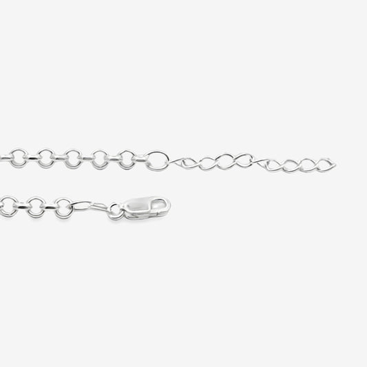 Silver Round Link Bracelet, 22cm