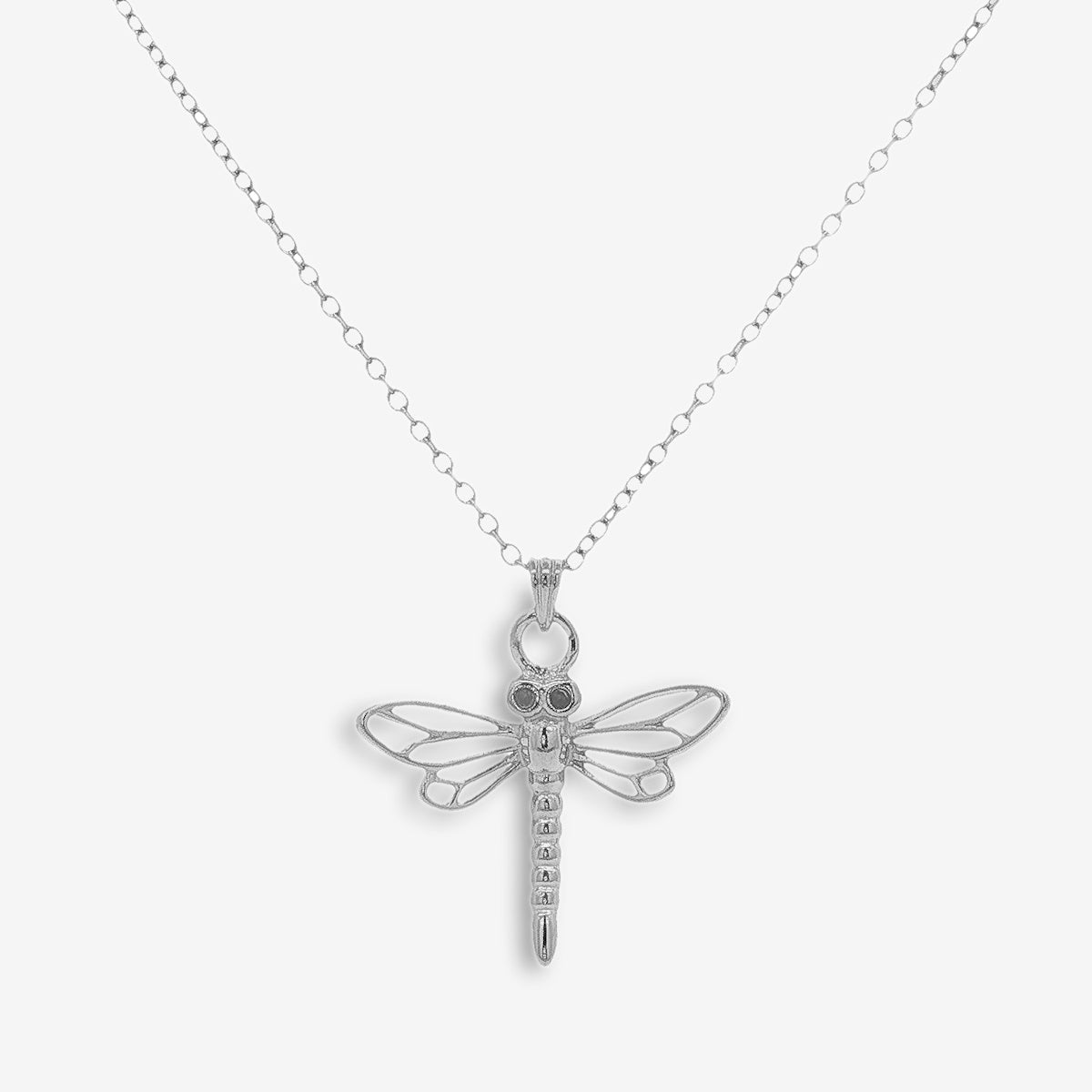 Silver Openwork Dragonfly Pendant Necklace