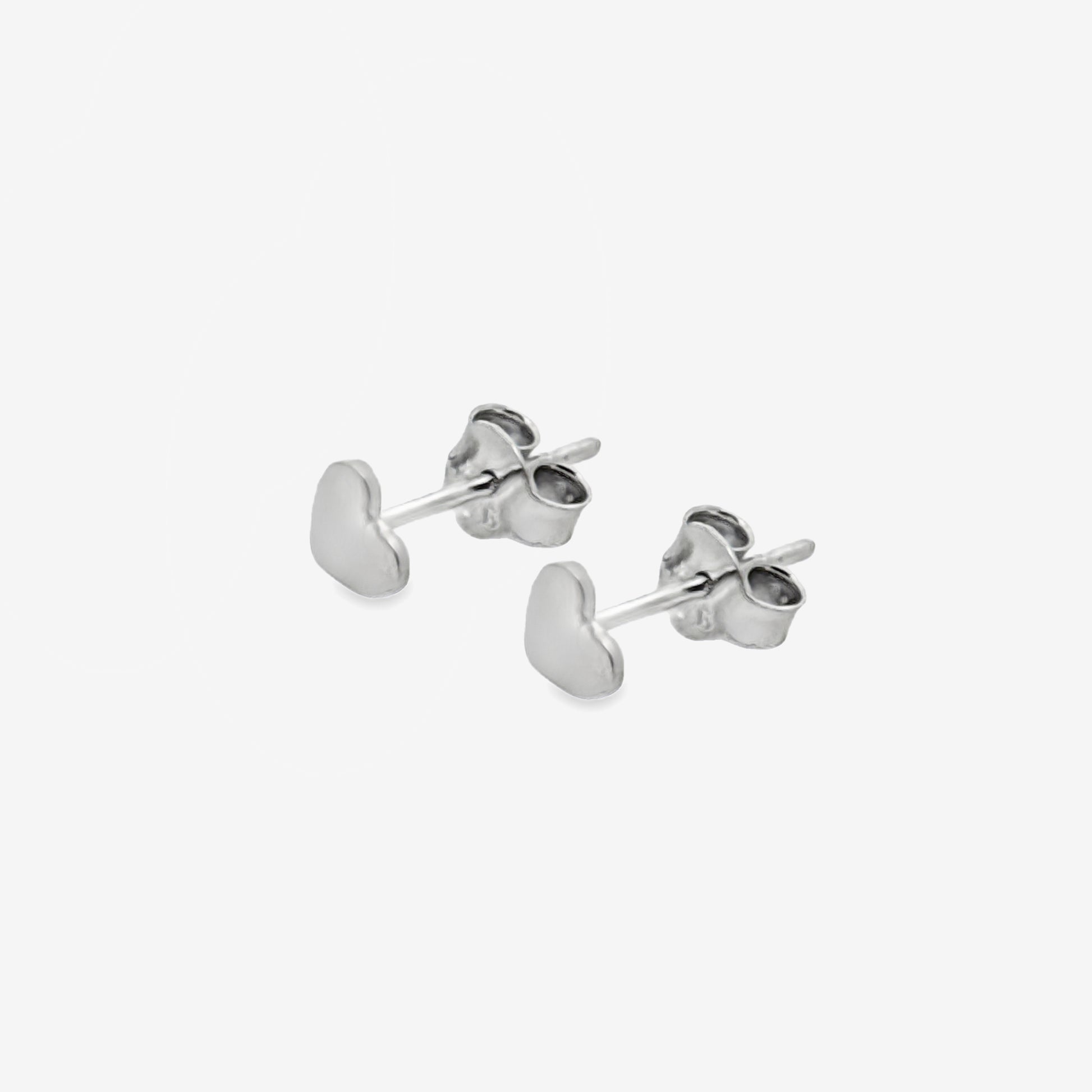 Grace & Co Silver Small Heart Stud Earrings