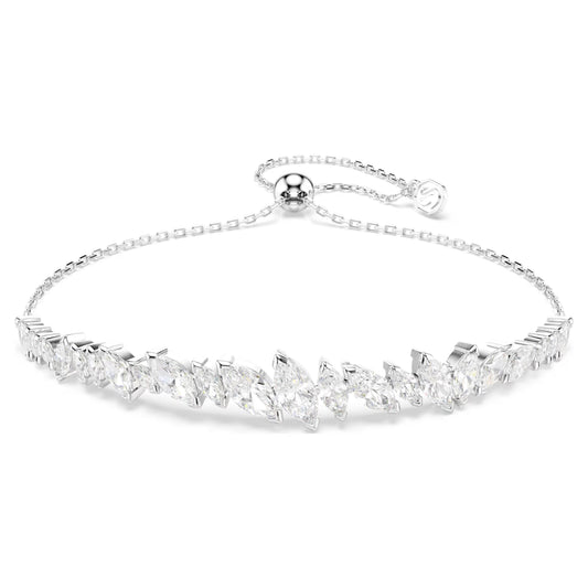 Swarovski Mesmera Bracelet with Marquise-Cut White Crystal in Rhodium Silver