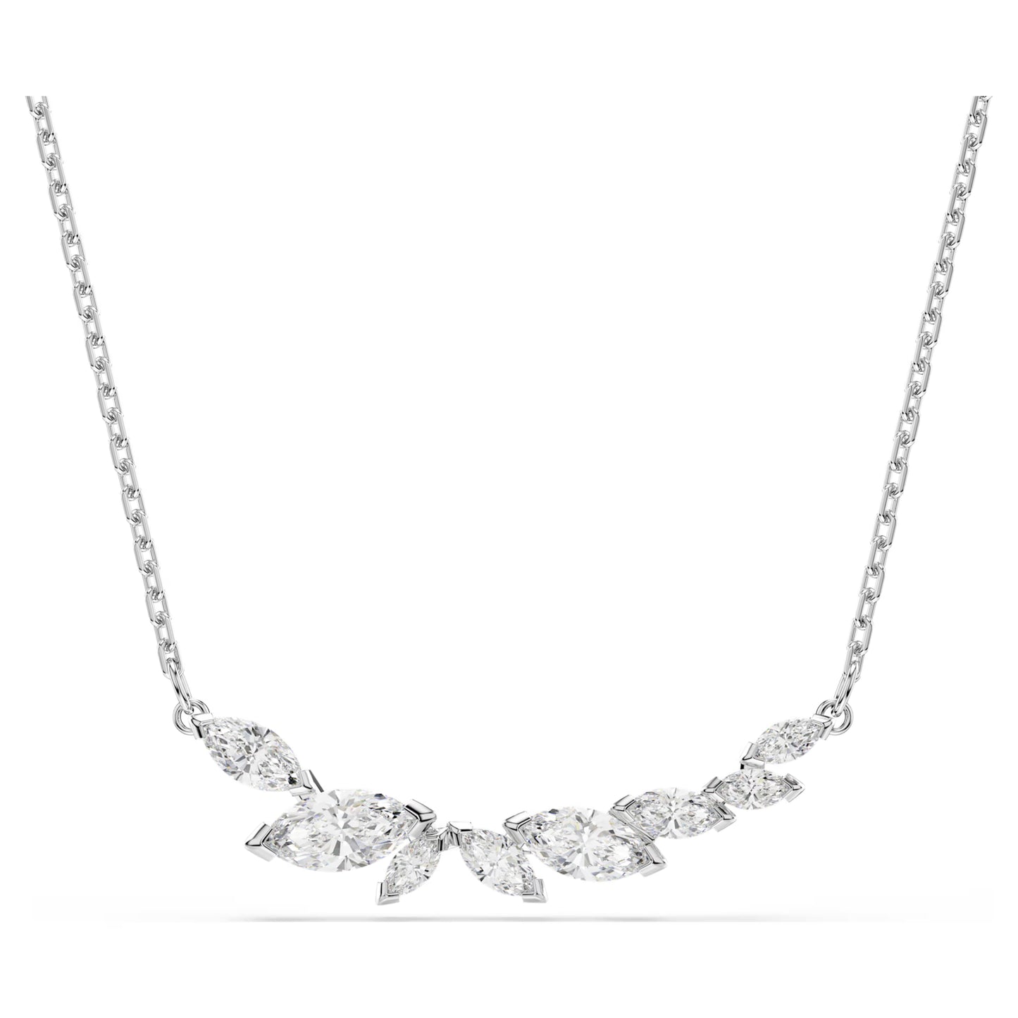 Swarovski Mesmera Necklace with Marquise-Cut White Crystal in Rhodium Silver