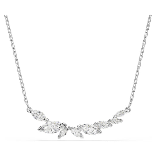 Swarovski Mesmera Necklace with Marquise-Cut White Crystal in Rhodium Silver