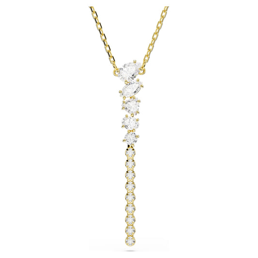 Swarovski Mesmera Y Necklace with Mixed-Cut White Crystal in Gold