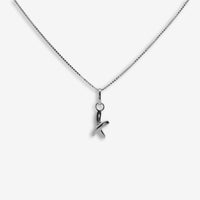 Silver Hand-drawn X Kiss Pendant