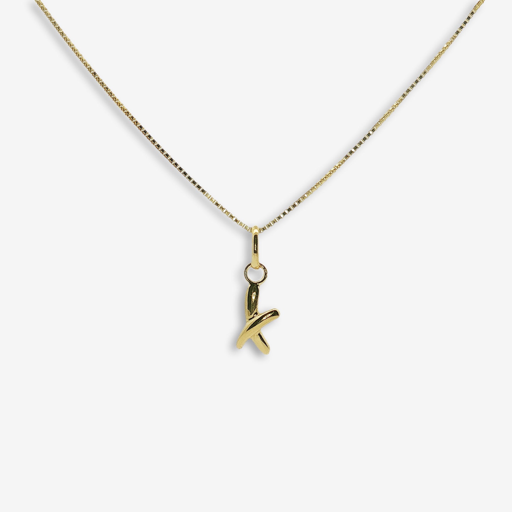 Grace & Co Gold Hand-drawn X Kiss Pendant