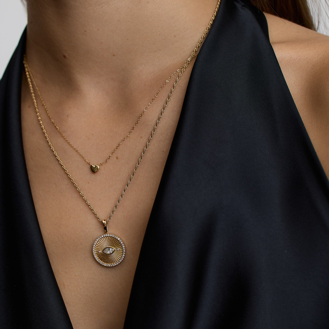 D.Louise Gold Evil Eye Talisman Necklace