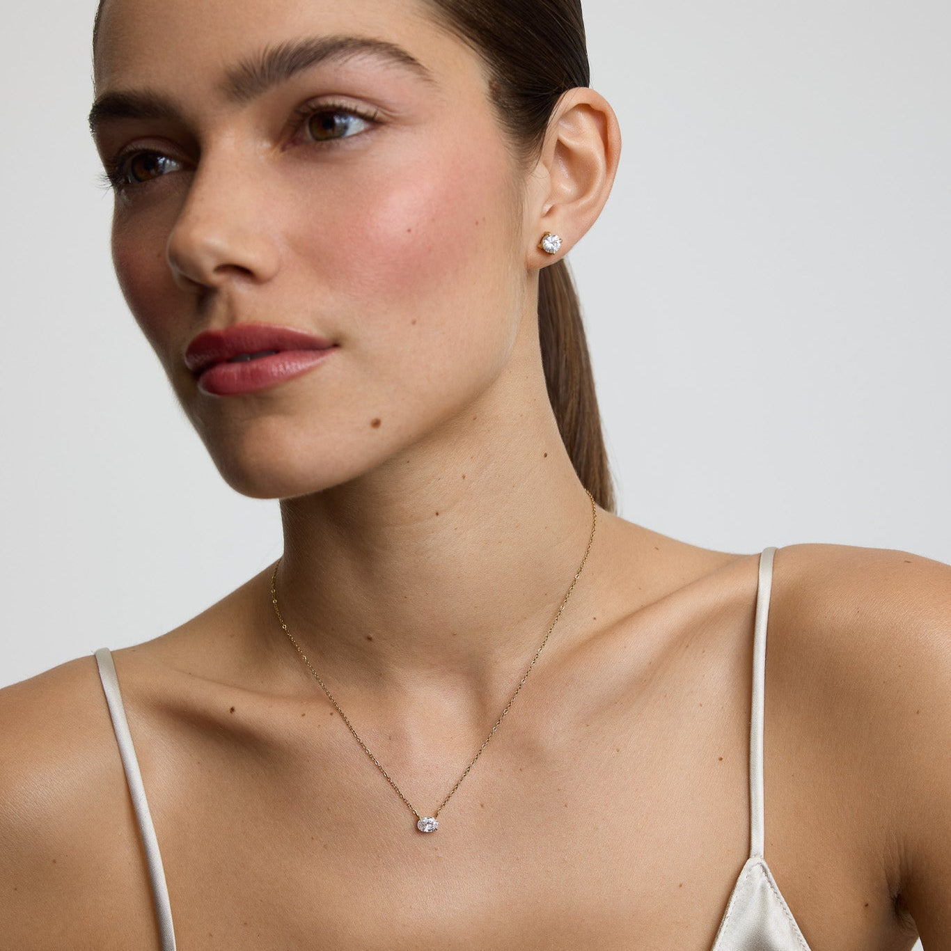 D.Louise Gold Classic Tennis Stud Earrings