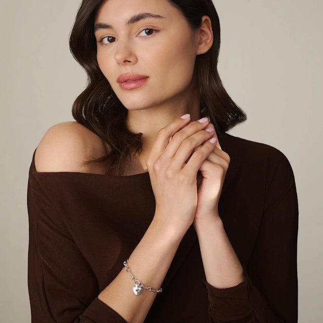 Cariad Heart Figaro Bracelet