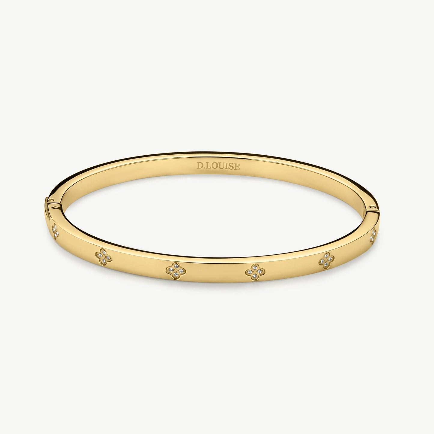 Gold Slim Clover Bangle