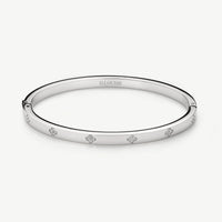 Silver Slim Clover Bangle