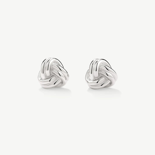 Silver Knots Stud Earrings