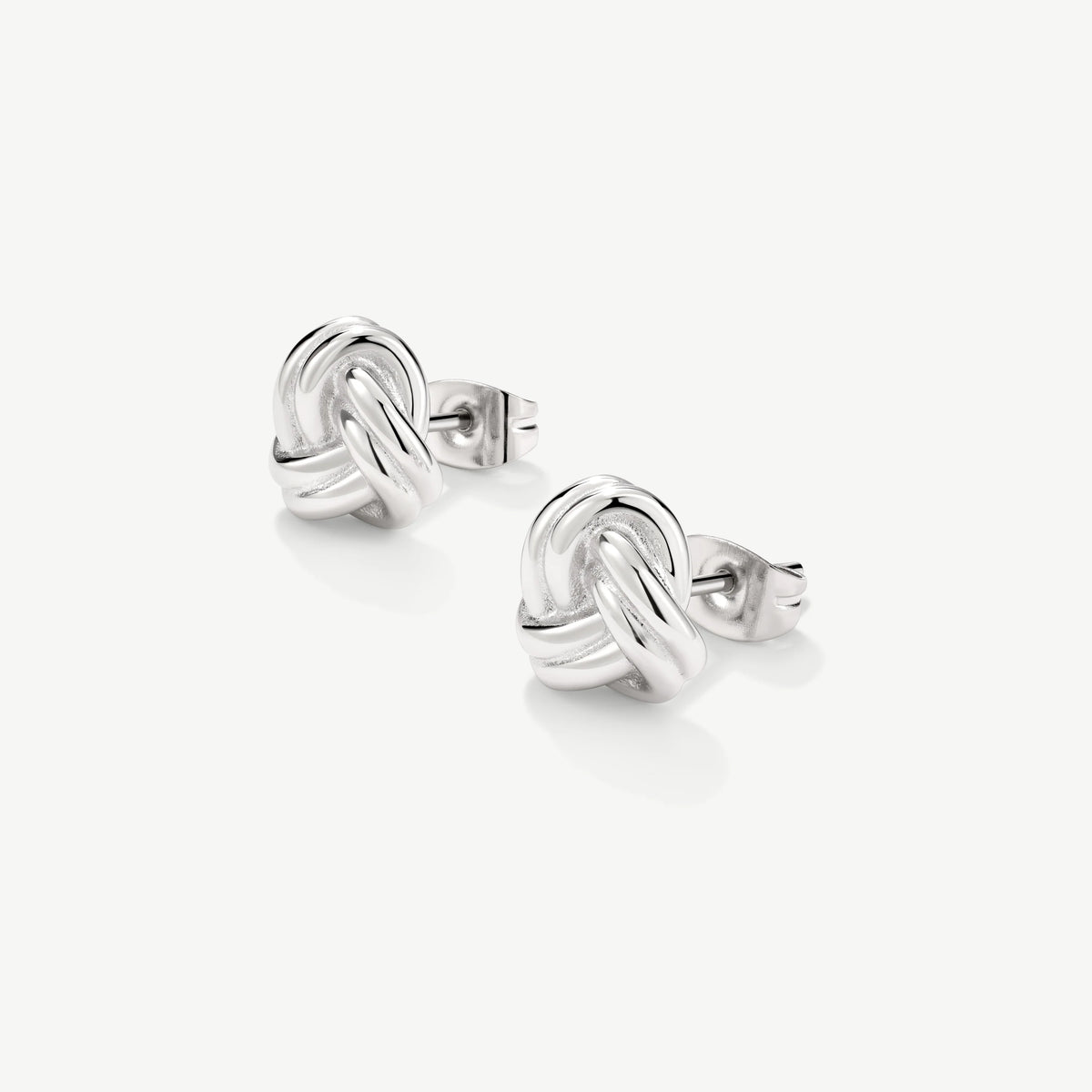 D.LOUISE Silver Knots Stud Earrings