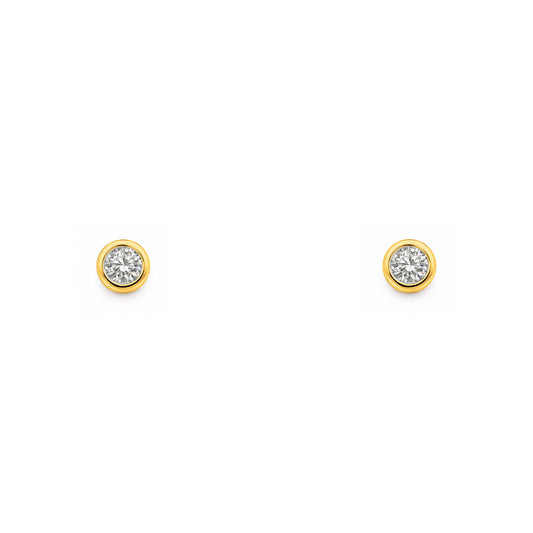 Gold Tiny CZ Stud Earrings
