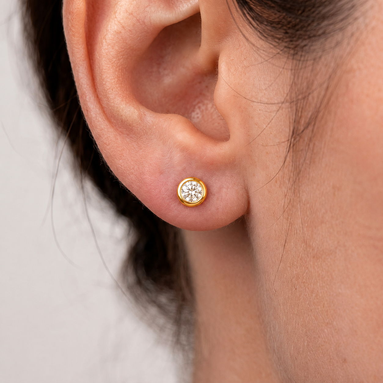 Grace & Co Gold Tiny CZ Stud Earrings