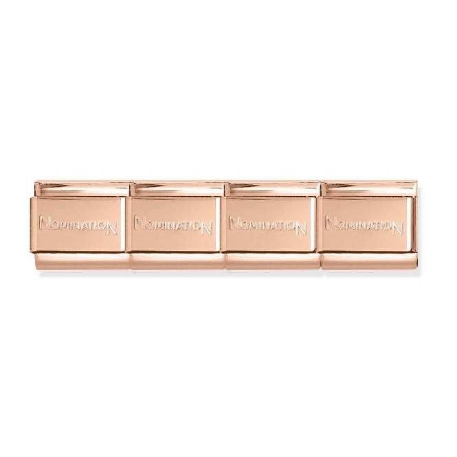 Nomination rose gold base links which make up a charm bracelet.