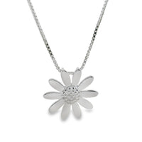Silver Daisy Pendant Necklace