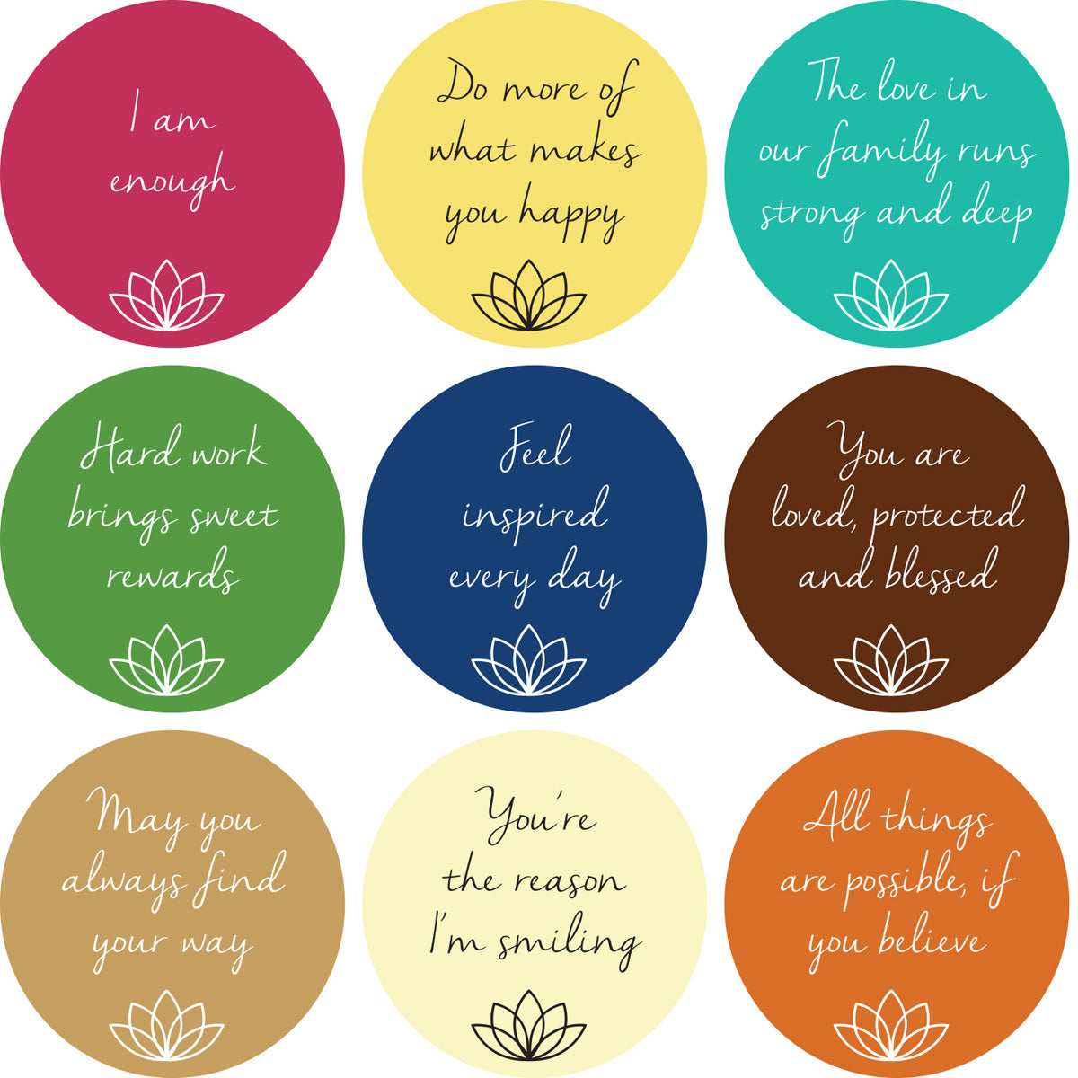 Affirmation Sticker Set, Set A