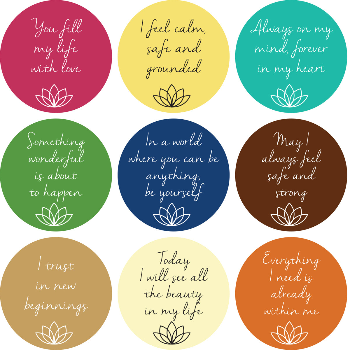 Mantra Jewellery Affirmation Sticker Set, Set B